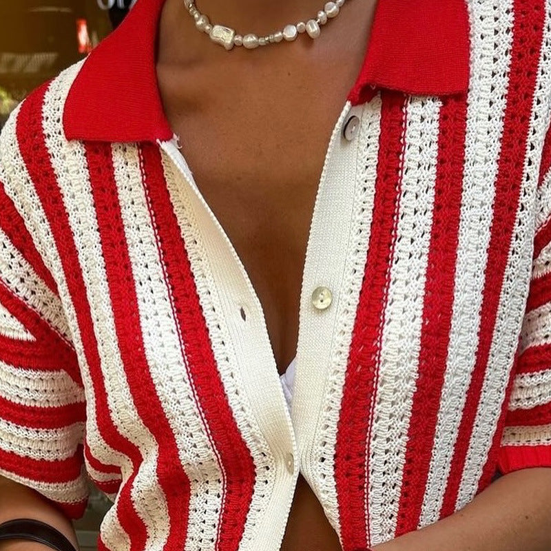 Lana™ | Stribet ajour-cardigan