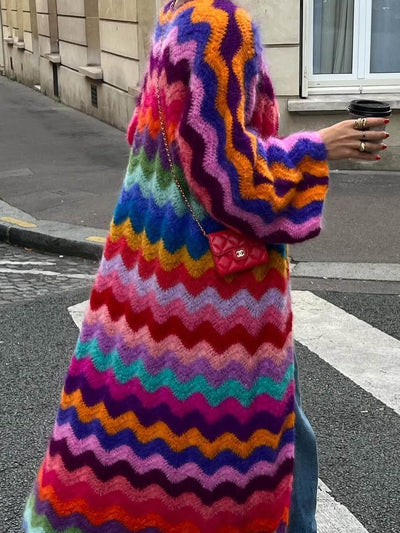 Esmee™ | Bølget mohair-cardigan